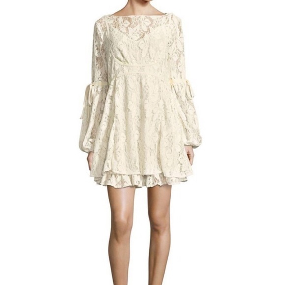 Free People Ruby Cream Lace Mini Dress - Picture 2 of 16